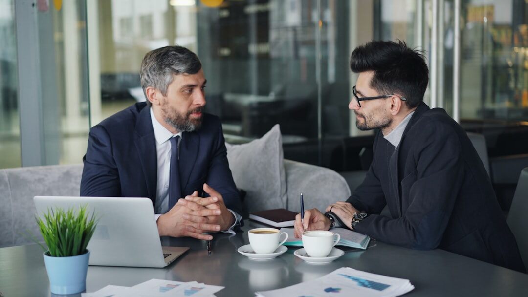 insurance agent meeting client