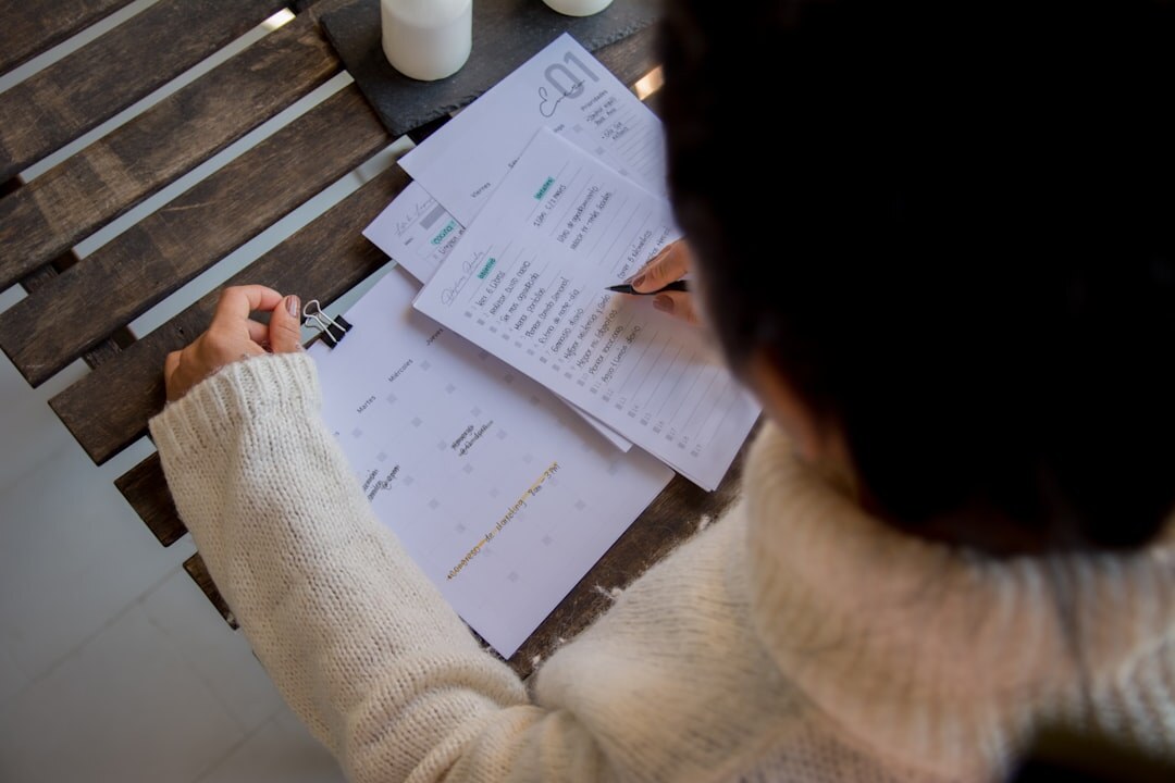 person reviewing insurance documents